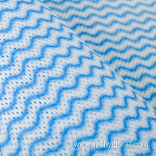 Blue wave printed biodegradable fabric as kitchen rag